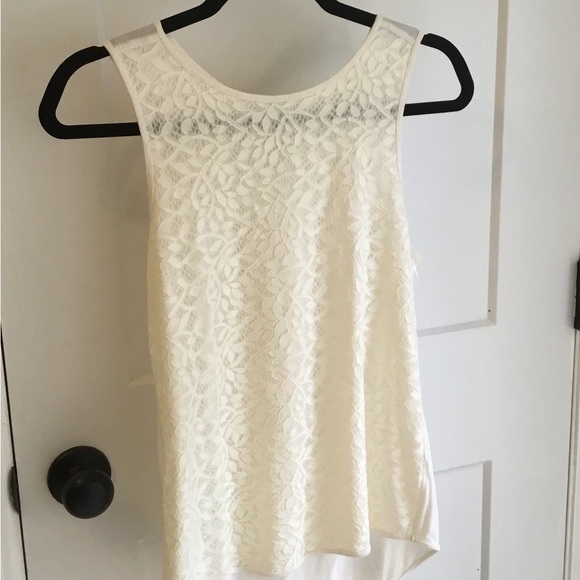 LOFT Cream Lace Tank Top - Picture 2 of 5